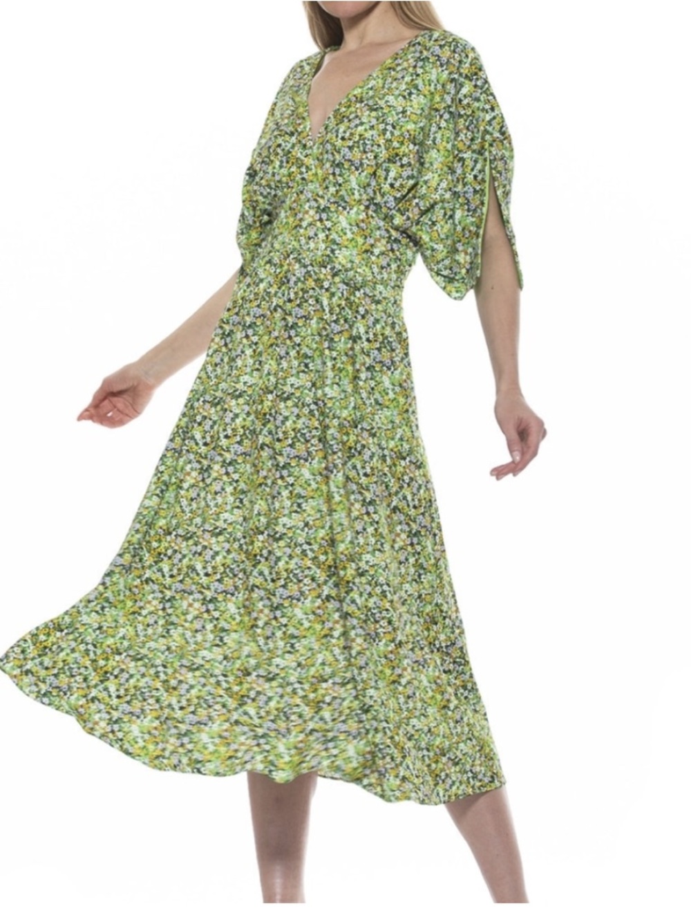 Alexia Admor Green Floral Midi Dress